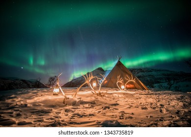 Camping Under The Northern Light, Beautiful Atmosphere