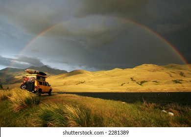 Camping Under The Rainbow With 4x4 RV Van In Montana