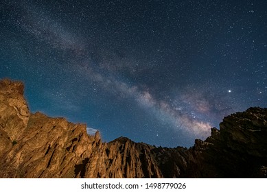 Camping Under The Starry Sky In The Night At Stok Kangri Base Camp, In Leh, J&K, India