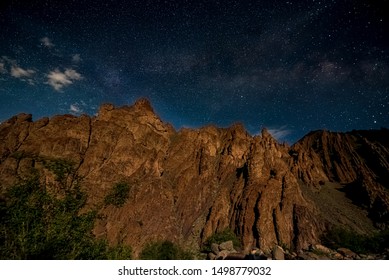 Camping Under The Starry Sky In The Night At Stok Kangri Base Camp, In Leh, J&K, India