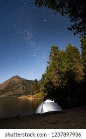 Camping under stars