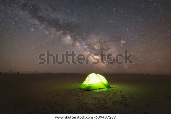 Camping\
under the stars at Assateague Island in Maryland\
