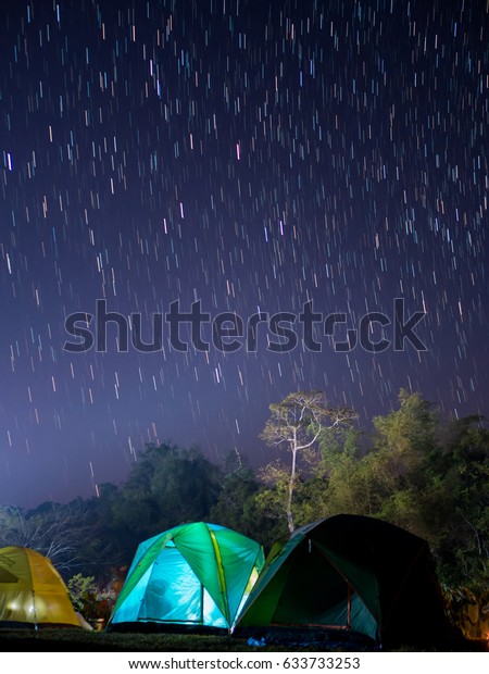 Camping Under\
The Stars,Long Exposure Star\
Trails