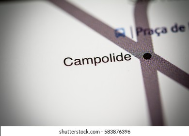 Campolide Station. Lisbon Metro Map.