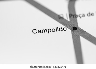 Campolide Station. Lisbon Metro Map.