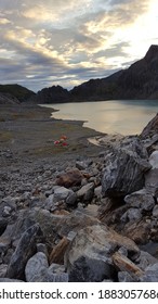 Campsite Near A Proglacial Lake In Southeast Alaska