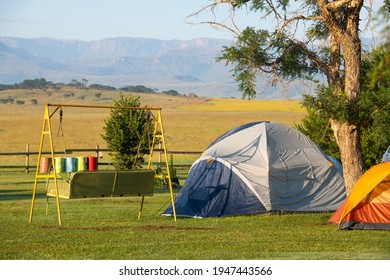 Campsite With Panoramic View Of Drakensberg Mountains