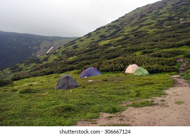 Campsite with view of Mount
