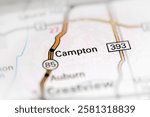 Campton. Florida. USA on a map