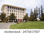 Campus of University of California Davis, UC Davis on a sunny day, no people. A public land-grant research university in Davis, Northern California, United States