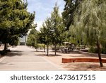 Campus of University of California Davis, UC Davis on a sunny day, no people. A public land-grant research university in Davis, Northern California, United States