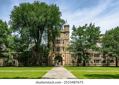 Campus of the University of Michigan Law School in summer. The picture shows the graduate student residences. - Powered by Shutterstock