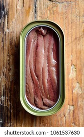 A Can Of Anchovies On A Table