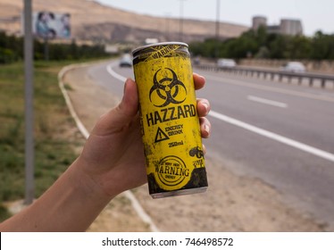 Can Bio Hazzard Energy Drink - Popular Caucasian Energy Drink - Baku August 2017