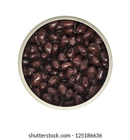 Can Of Black Beans Isolated From Above.