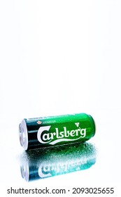 Can of Carlsberg beer in Bucharest, Romania, 2021