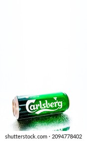 Can of Carlsberg beer in Bucharest, Romania, 2021