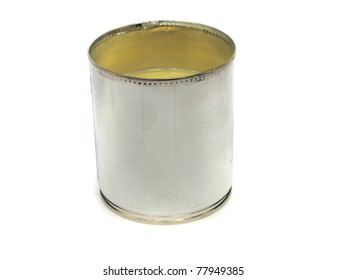  Can Of Condensed Milk On White Background