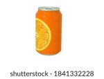 Can of orange juice with sliced orange texture