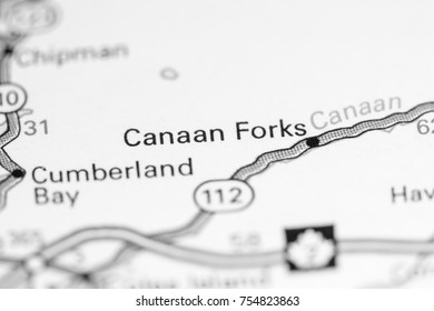 Canaan Forks. Canada On A Map.