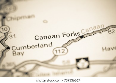 Canaan Forks. Canada On A Map.