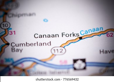 Canaan Forks. Canada On A Map.