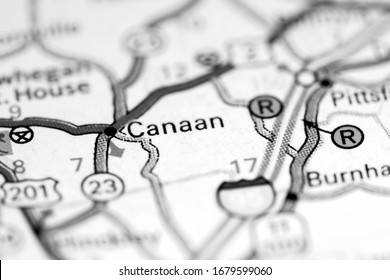 Canaan. Maine. USA On A Map