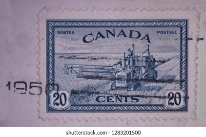 Canada 1950 Post Office Mark On Stock Photo (Edit Now) 1283201500