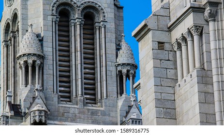 Sainte-Anne-de-Beaupré, Canada - August 19 2019: Architecture Of Basilica Sainte-Anne De Beaupré