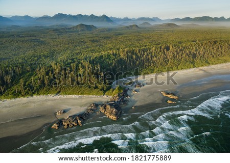 Canada, British Columbia. Pacific Rim National Park, aerial view.