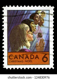 CANADA - CIRCA 1969: A Stamp Printed In Canada Shows Children Of The World In Prayer, With The Inscriptions 