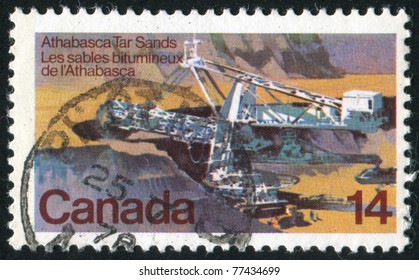 CANADA - CIRCA 1978: Stamp Printed By Canada, Shows Stripmining, Athabasca, Tar Sands, Circa 1978