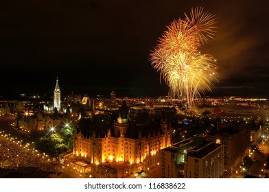 Canada Day Fireworks Over Ottawa, Canada