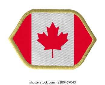 Canada Flag Embroidery Patch Isolated