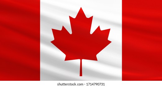 Canada Flag With Fabric Texture