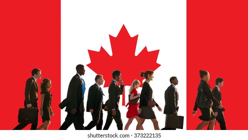 Canada National Flag Business People Team Concept