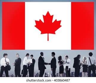 Canada National Flag Business People Team Concept