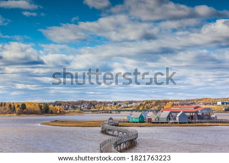 Canada, New Brunswick, Northumberland Strait, Bouctouche. Le Pays de la Sagouine, reconstructed waterfront Acadian historical village.