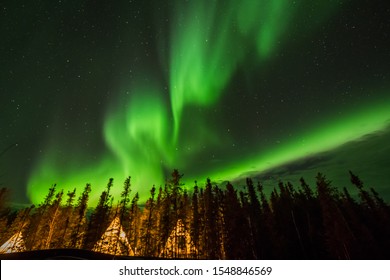 Canada Northwest Territories Yellowknife Aurora Explosion(Natural Color Without Extreme Image Processing)