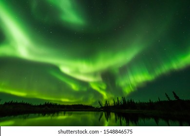 Canada Northwest Territories Yellowknife Aurora Explosion(Natural Color Without Extreme Image Processing)