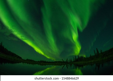 Canada Northwest Territories Yellowknife Aurora Explosion(Natural Color Without Extreme Image Processing)