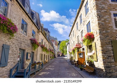 Canada, Old Quebec City tourist attractions, Petit Champlain lower town and shopping district.
