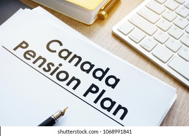 Canada Pension Plan (CPP) On A Office Desk.