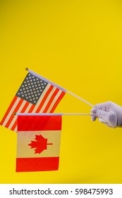 Canada And Unitet State Of America Flag