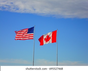 Canadian and American Flag