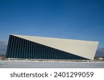 Canadian Aviation Museum Building with Blue Sky Horizontal