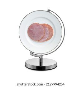 Canadian Bacon Day, national Canadian Bacon  Day, international Canadian Bacon Day, world Canadian Bacon Day,  plate on top of the globe stand