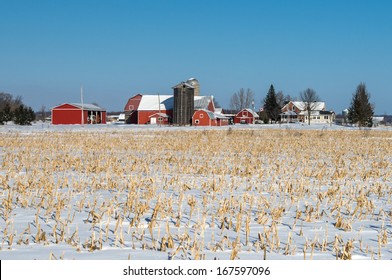 Canadian Farm In Winter