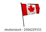 Canadian flag, backlit on white background. Can be used as background or news report. Deliberately leaving blank space on the left and right, news title design        