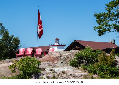 Canadian Flag At Killarney Mountain Lodge